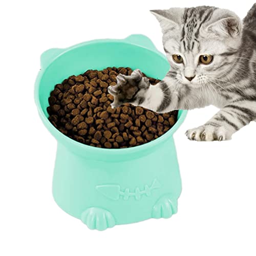 Katzennapf gegen Erbrechen - Katzenförmiger, sauberer, um 15 Grad geneigter Napf für Hunde und Katzen - Katzenfutternapf Kitty Bowl Gekippter erhöhter Katzenwassernapf Haustierbedarf Hongjingda von Hongjingda