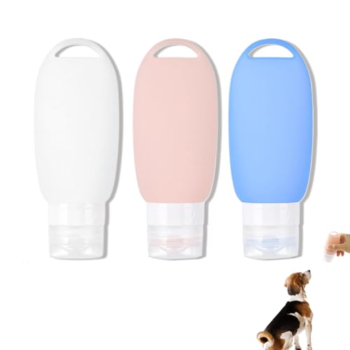 Hongoen 3 PCS Futtertube Zum Befüllen Hund,BefüllenHund Nassfutter Silikon Reiseflaschen,Futtertube Hund,Futtertube,Futtertube HundBefüllbar mit Ausziehbarer Haken,fürHundetraining als Belohnung von Hongoen