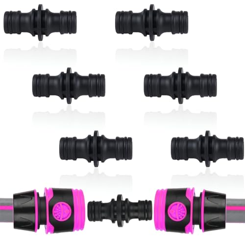 Hongoen 6 Stück Schlauch Kupplung,Hose Coupling Gardena Kupplung 1/2 Zoll,Doppel Stecker Schlauchverbinder,Doppelstecker Gartenschlauch Verbindungen Schlauchkupplung für Garten und Haus Schlauch von Hongoen