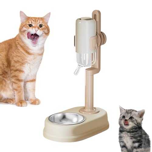 Honhoha Automatische Futterautomaten für Futter und Wasser - Set aus Wasserspender und automatischem Futternapf für Hunde - Tropffreier Wasserspender und Futternapf für Katzen und Kleintiere von Honhoha