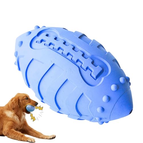 Honhoha Hundebälle aus Gummi | Gummi-Rugby-Hunde-Quietschspielzeug,Langlebiger, robuster, leicht zu reinigender interaktiver Hundekauball für mittelgroße Hunde von Honhoha
