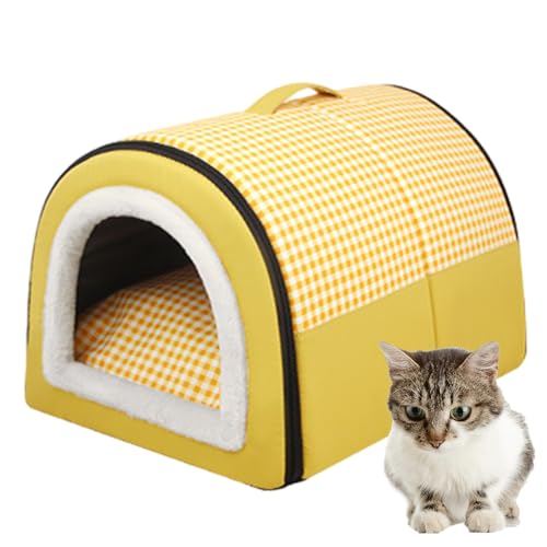 Honhoha Katzenhäuser für Wohnungskatzen,Überdachtes Katzenbettzelt Keine Verformung, Haustierhaus mit abnehmbarem, waschbarem Kissen, spritzwassergeschütztes Katzenbett zum Verstecken von Kätzchen Honhoha Katzenhäuser für Wohnungskatzen,Überdachtes Katzenbettzelt Keine Verformung, Haustierhaus mit abnehmbarem, waschbarem Kissen, spritzwassergeschütztes Katzenbett zum Verstecken von Kätzchen von Honhoha