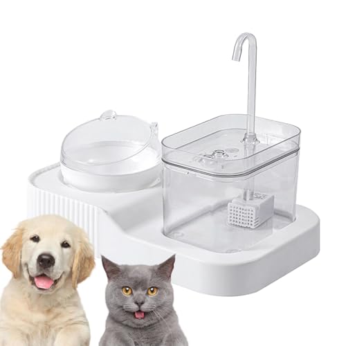 Honhoha Wasser- und Futternäpfe für Katzen - 2-in-1 Katzenfutternapf-Set,Automatischer Katzenwasserspender, Nass- und Trockenfutternapf für Haustiere, Hunde und große Katzen von Honhoha
