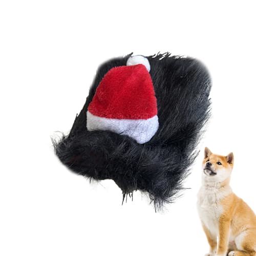 Katzen Weihnachtshut - Hund Christmashut Roter Tierhut - Tierkostüm Weihnachtsoutfit Winterfest Kinder Familie Mädchen Festtage von Honhoha