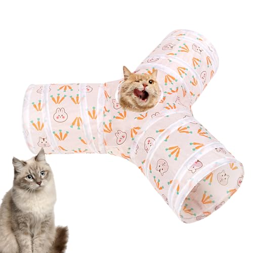 Katzentunnel Für Wohnungskatzen, 3 Wege Faltbarer Kätzchen Tunnel Bett, Interaktives Katzenspielzeug, Haustierzubehör Für Kleine Kätzchen Hunde Kaninchen Indoor Outdoor Garten von Honhoha