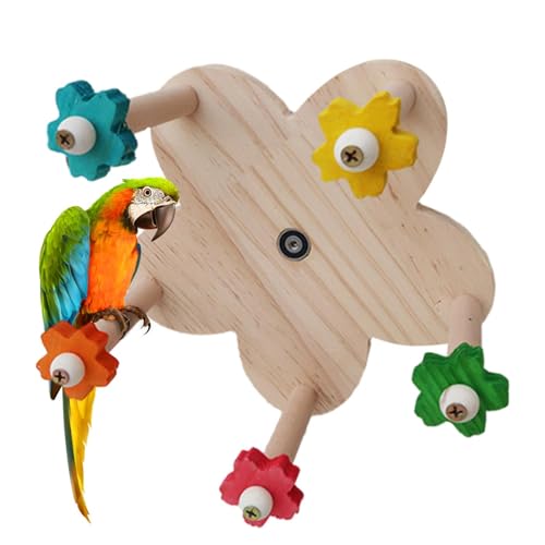 Rotierendes Vogelsitzspielzeug,Rotierendes Sitzstangenspielzeug aus Holz für Papageien - Vogelspielzeug in Käfigen für Nymphensittiche, Hühner, Hamster, Rennmäuse, Sittiche und Papageien Honhoha von Honhoha