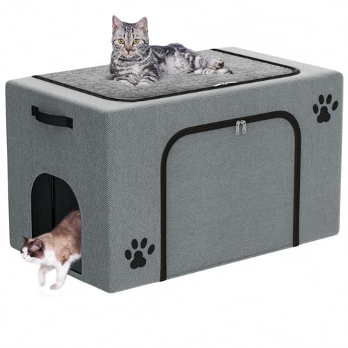 Katzentoilette mit Katzenbett; verstecktes Katzenklo im Wohnzimmer, Schlafzimmer, Ecke; Katzen-Waschraum passend für die meisten Katzentoiletten; große Katzentoilette, Urinierschutz Katzentoilette mit Katzenbett; verstecktes Katzenklo im Wohnzimmer, Schlafzimmer, Ecke; Katzen-Waschraum passend für die meisten Katzentoiletten; große Katzentoilette, Urinierschutz von Honiakaka