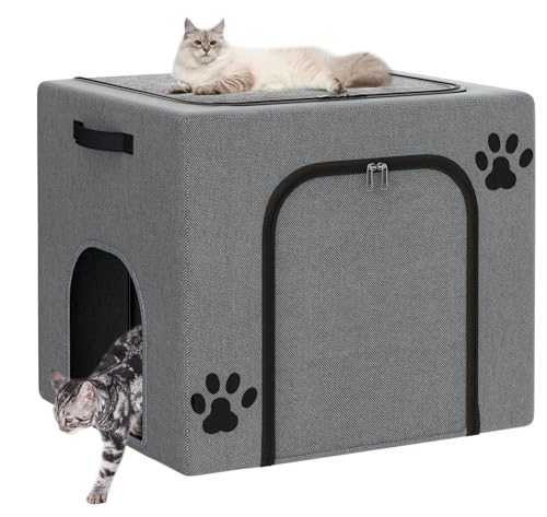 Katzentoilettengehege mit Haustierbett, kleine Katzentoilette mit Oxford-Gewebe und Stahlrahmen, versteckter Waschraum für Kätzchen und kleine Haustiere Katzentoilettengehege mit Haustierbett, kleine Katzentoilette mit Oxford-Gewebe und Stahlrahmen, versteckter Waschraum für Kätzchen und kleine Haustiere von Honiakaka