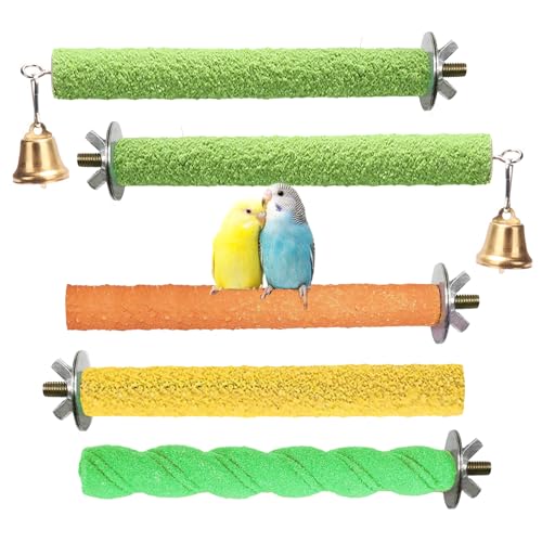 Honicemar Holz Vogelkäfig Zubehör Papageienständer Set - 5 Stück Bunte Pfote Schleifen Sitzstangen Papagei Spielzeug für Kleine bis Mittelgroße Papageien, Fördert Bewegung Mentale Gesundheit Honicemar Holz Vogelkäfig Zubehör Papageienständer Set - 5 Stück Bunte Pfote Schleifen Sitzstangen Papagei Spielzeug für Kleine bis Mittelgroße Papageien, Fördert Bewegung Mentale Gesundheit von Honicemar