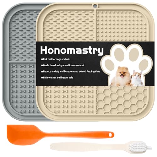 Leckmatte für Hunde, Premium Lick Pad mit Saugnäpfen für Hunde Angstlinderung, Slow Feeder Hundenäpfe, Baden, Pflegen und Training von Honomastry