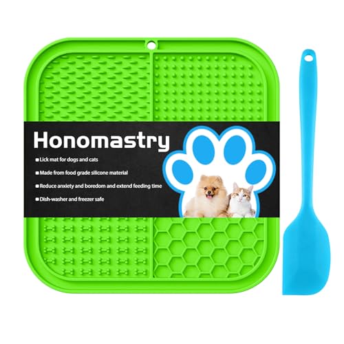 Leckmatte für Hunde, Premium Lick Pad mit Saugnäpfen für Hunde Angstlinderung, Slow Feeder Hundenäpfe, Baden, Pflegen und Training von Honomastry