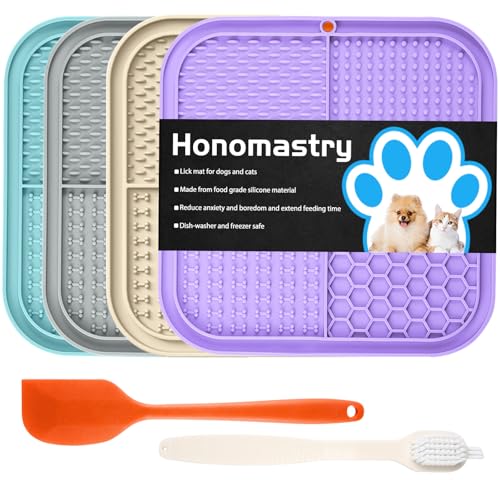 Leckmatte für Hunde, Premium Lick Pad mit Saugnäpfen für Hunde Angstlinderung, Slow Feeder Hundenäpfe, Baden, Pflegen und Training von Honomastry