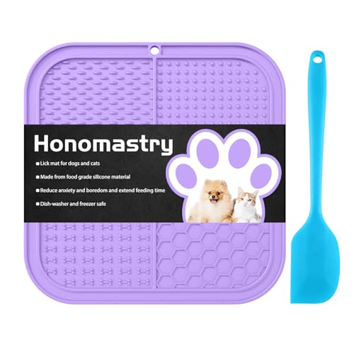 Leckmatte für Hunde, Premium Lick Pad mit Saugnäpfen für Hunde Angstlinderung, Slow Feeder Hundenäpfe, Baden, Pflegen und Training von Honomastry