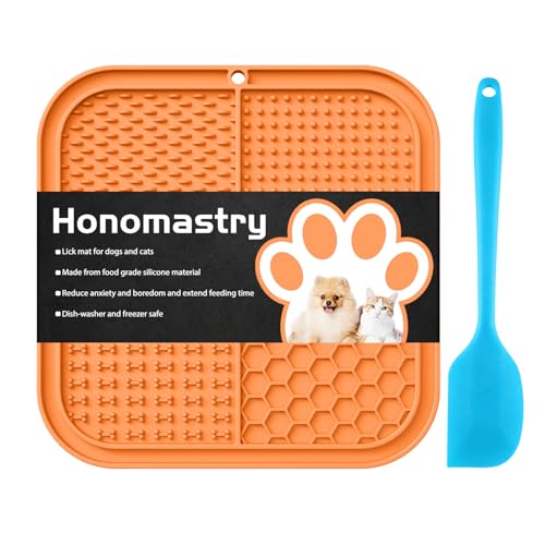 Leckmatte für Hunde, Premium Lick Pad mit Saugnäpfen für Hunde Angstlinderung, Slow Feeder Hundenäpfe, Baden, Pflegen und Training von Honomastry