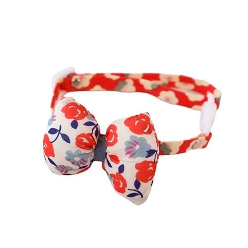 Honrane Hundehalsband mit Blumenmuster, niedliches Welpenhalsband, hohe Elastizität, für Kätzchen, Rot Honrane Hundehalsband mit Blumenmuster, niedliches Welpenhalsband, hohe Elastizität, für Kätzchen, Rot von Honrane