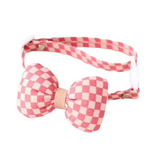 Honrane Hundehalsband mit Karomuster, niedliches Welpenhalsband, bequem, Rosa Honrane Hundehalsband mit Karomuster, niedliches Welpenhalsband, bequem, Rosa von Honrane