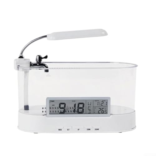 Bunte Mini-Fischtank-Uhr und Lampe: beruhigende LED-Lichter und Funktionen Bunte Mini-Fischtank-Uhr und Lampe: beruhigende LED-Lichter und Funktionen von Honseadek