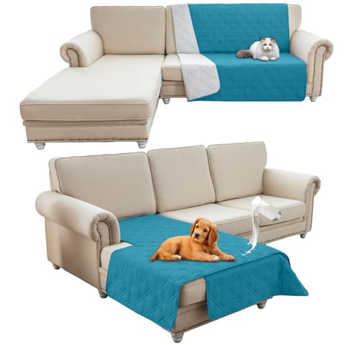 HonunG wasserdichte Haustierdecke,Sofa Decke,Hundedecke Für Unterwegs,wasserdichte Decke,Wasserfeste Decke bieten umfassende Abdeckung und Schutz für Ihre Sofa, Bett, Autositz (101x127cm,Blau) von HonunG