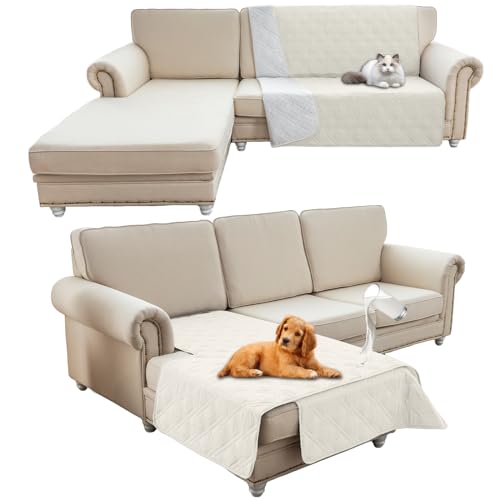 HonunG wasserdichte Haustierdecke,Sofa Decke,Hundedecke Für Unterwegs,wasserdichte Decke,Wasserfeste Decke bieten umfassende Abdeckung und Schutz für Ihre Sofa, Bett, Autositz (101x127cm,Weiß) von HonunG