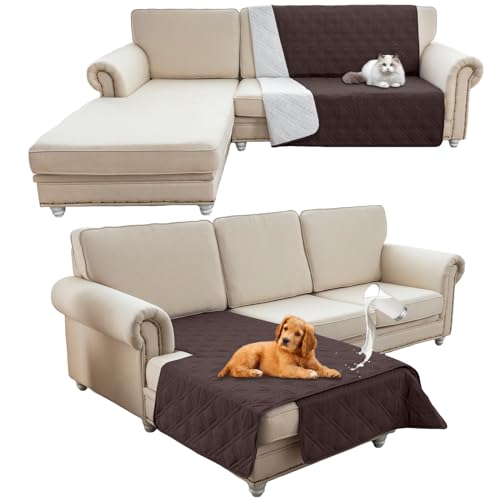 HonunG wasserdichte Haustierdecke,Sofa Decke,Hundedecke Für Unterwegs,wasserdichte Decke,Wasserfeste Decke bieten umfassende Abdeckung und Schutz für Ihre Sofa, Bett, Autositz (132x208cm,Braun) von HonunG