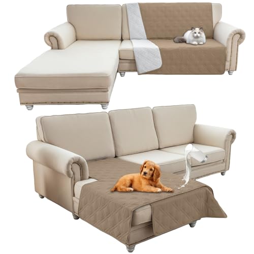 HonunG wasserdichte Haustierdecke,Sofa Decke,Hundedecke Für Unterwegs,wasserdichte Decke,Wasserfeste Decke bieten umfassende Abdeckung und Schutz für Ihre Sofa, Bett, Autositz (132x208cm,Khaki) von HonunG