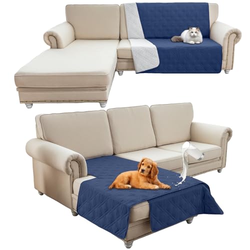 HonunG wasserdichte Haustierdecke,Sofa Decke,Hundedecke Für Unterwegs,wasserdichte Decke,Wasserfeste Decke bieten umfassende Abdeckung und Schutz für Ihre Sofa, Bett, Autositz (132x208cm,Navy Blau) von HonunG