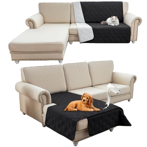 HonunG wasserdichte Haustierdecke,Sofa Decke,Hundedecke Für Unterwegs,wasserdichte Decke,Wasserfeste Decke bieten umfassende Abdeckung und Schutz für Ihre Sofa, Bett, Autositz (208x259cm,Schwarz) von HonunG