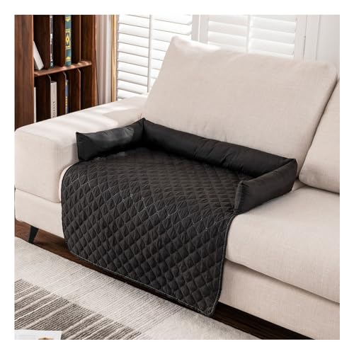 Hundedecke Sofa,Hundebett Katzenkissen Couch für Sofaschutz,Wasserfeste Rutschfester Unterseite, Möbelschutz für Kleine, Mittelgroße und Große Hunde und Katzen (90×135cm,Schwarz) von HonunG