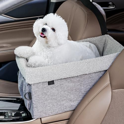 Hunde-Autositz für Hund: Hunde-Sitzerhöhung, verbesserter Hundekonsolen-Autositz mit Metallrahmen von Hoofun