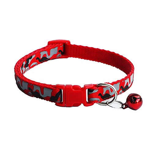 Hoomall Haustier Halsband Muster Deko Bunt Halskette Hundehalsband Katzehalsbang Einstellbar Creative Geometrisch mit Glocke Rosenrot Rot Gelb Himmelblau Grün Lila von Hoomall
