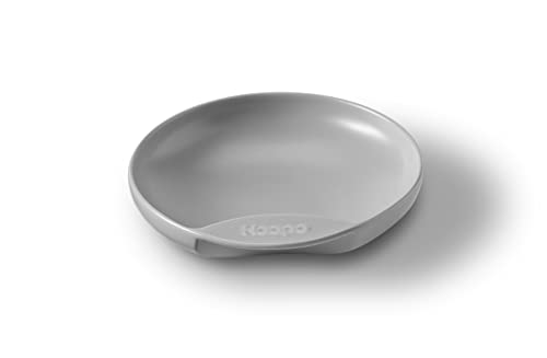 Hoopo® Plate Cat Food Bowl | Design cat Feeder Porcelain | Stable (Grey) von Hoopo