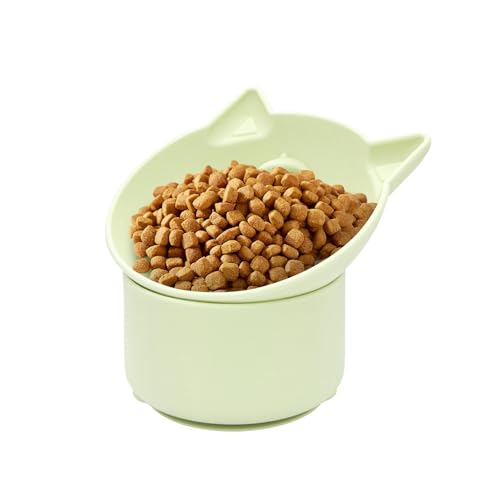Cat Slow Feeder, Erhöhter Slow Feeder Bowl Tilt Design, Kein Schwarzes Kinn, geneigtes Design, für Trockene Nassfutter, für Katzen & Kleine Hunde (Grün) von Hooshion