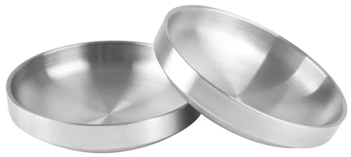 2 Stück Edelstahl Katzennapf, Flach Futternapf Katze, Doppellagige Katzennäpfe aus Edelstahl,Sturzsicher Katzenfutter Napf für Trockenfutter und Nassfutter(15 * 15cm) 2 Stück Edelstahl Katzennapf, Flach Futternapf Katze, Doppellagige Katzennäpfe aus Edelstahl,Sturzsicher Katzenfutter Napf für Trockenfutter und Nassfutter(15 * 15cm) von Hopton