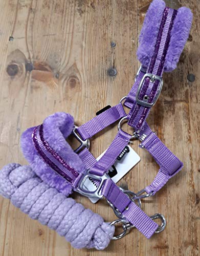 Horka Halfter Set Gr. Shetty Halfter & Führstrick lavendel von Horka