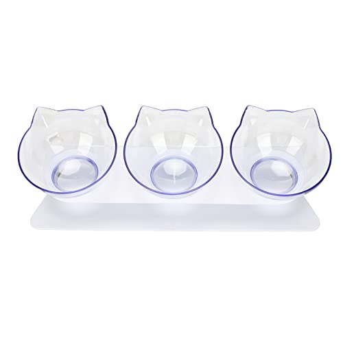 Erhöhter Futternapf für Katzen, 3 Näpfe, Transparent, Abnehmbarer Halswirbelsäulenschutz, Erhöhte Katzenfutternäpfe für Haustiere, Katzen, Hochwertiges PVC-Material in von Horoper