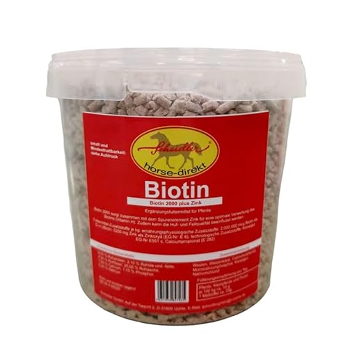 Scheidler horse-direkt Biotin 2000, pellettiert, Zink, Kupfer, staubarme Fütterung für Pferde, Ponys 1,5 kg Eimer - Ergänzungsfuttermittel von Scheidler horse-direkt