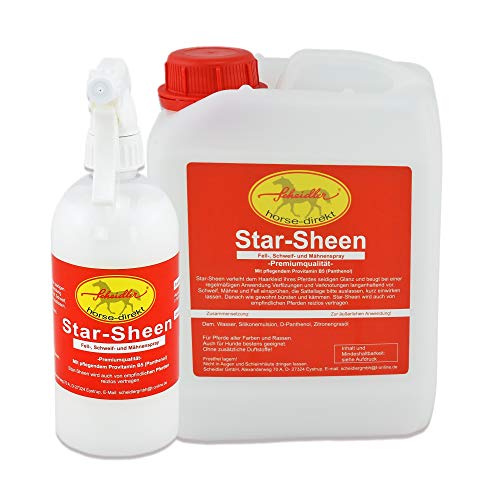 Horse-Direkt 3 L Premium Fellspray Pferd - 2,5 L Kanister + 500 ml. Sprühflasche Für Pferde und Hunde – Schweif- und Mähnenspray zur täglichen Fellpflege von Scheidler horse-direkt