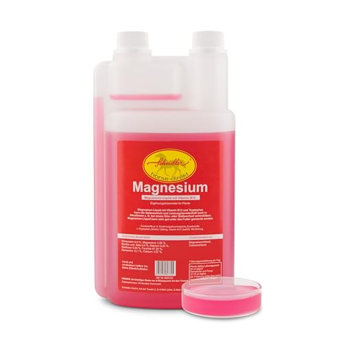 Magnesium Liquid 1L Plus Vitamin B12 Komplex - Ergänzungsfuttermittel für Pferde, mit L-Typtophan von Scheidler horse-direkt