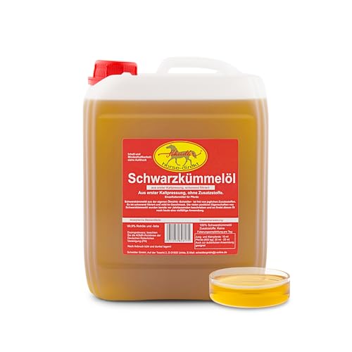 Horse-Direkt Premium 2,5 L Schwarzkümmelöl Kanister für Pferde und Hunde Kaltgepresst – Frisch Aus Eigener Pressung von Scheidler horse-direkt