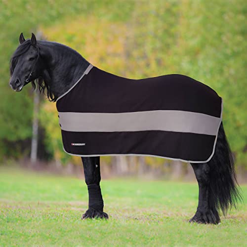 Horsenjoy Abschwitzdecke Jasmine Fleecedecke (145 cm, schwarz-grau) von Horsenjoy