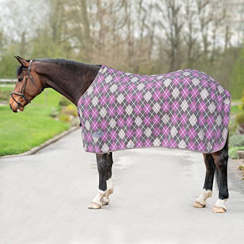 Horsenjoy Fleece-Abschwitzdecke Dalia (135 cm, Grau-Rosa) von Horsenjoy