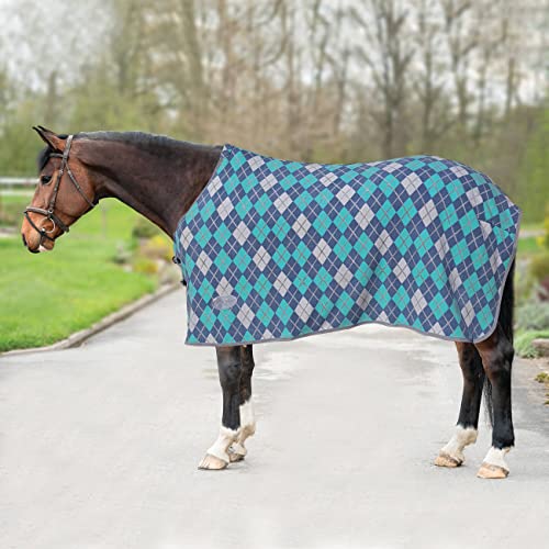 Horsenjoy Fleece-Abschwitzdecke Dalia (145 cm, Grau-Blau) von Horsenjoy