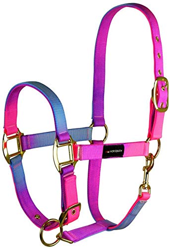 Horsenjoy Pferde Halfter Rainbow weicher Nylon Halfter Weidehalfter Reithalfter (Pony) von Horsenjoy