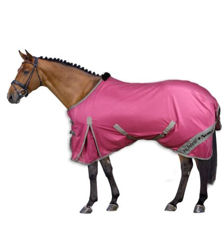 Horses, Fliegendecke Nemesis aus Netzmaterial, Hervorragend Verarbeitete Decke, Nützlich zum Schutz des Pferdes vor Temperaturschwankungen und Insekten (135 cm, Fuchsia) von Horses