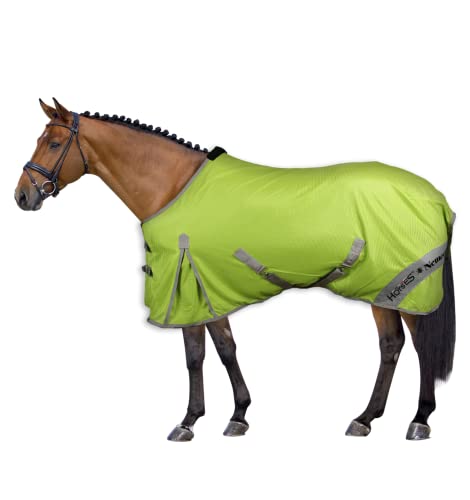 Horses, Fliegendecke Nemesis aus Netzmaterial, Hervorragend Verarbeitete Decke, Nützlich zum Schutz des Pferdes vor Temperaturschwankungen und Insekten (128 cm, Hellgrün) von Horses