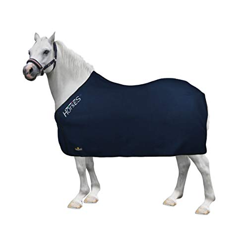 Horses, Fleece Decke Basic Pony, Weich und Bequem, Ideal für Transport und Feierabend (100 cm, Blau) von Horses