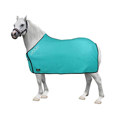 Horses, Fleece Decke Basic Pony, Weich und Bequem, Ideal für Transport und Feierabend (100 cm, Türkis) von Horses