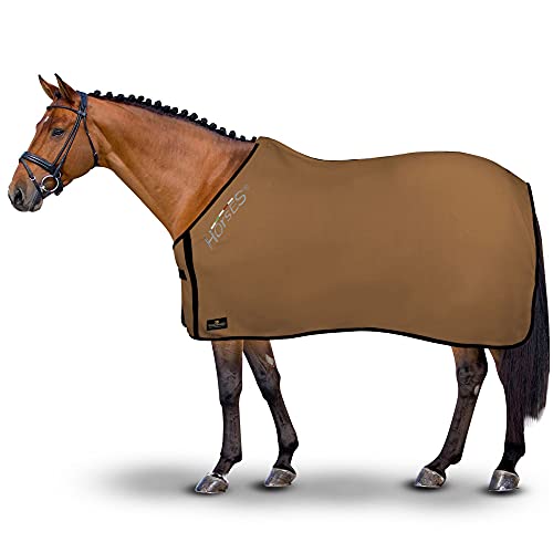 Horses, Fleece Pferdedecke, Basismodell, weich und bequem, ideal für Transport und Feierabend, Größe XS-120cm bis XXL-162cm, in verschiedenen Farben erhältlich (Hazel - 155 cm) von Horses