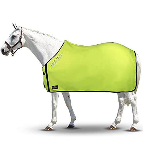 Horses, Fleece Pferdedecke, Basismodell, weich und bequem, ideal für Transport und Feierabend, Größe XS-120cm bis XXL-162cm, in verschiedenen Farben erhältlich (Kanariengelb - 120 cm) von Horses