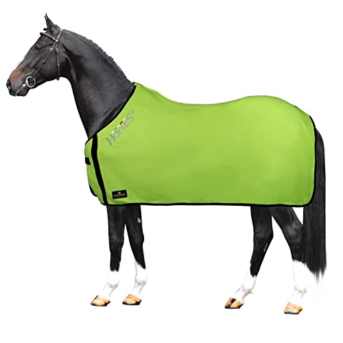 Horses, Fleece Pferdedecke, Basismodell, weich und bequem, ideal für Transport und Feierabend, Größe XS-120cm bis XXL-162cm, in verschiedenen Farben erhältlich (Lindgrün-128 cm) von Horses